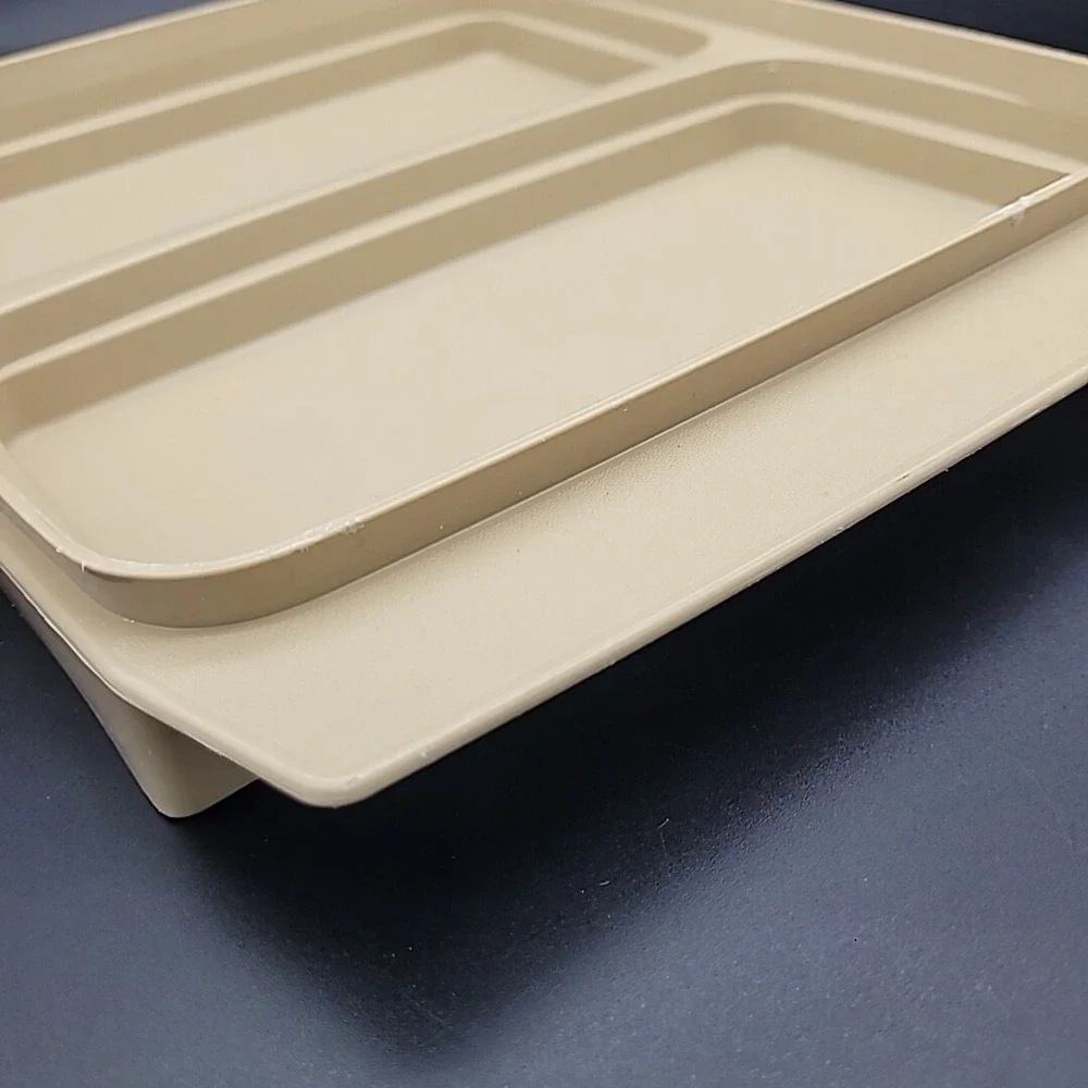 Vintage Tupperware Almond Deviled Eggs‎ Keeper Tray w Lid 723 722